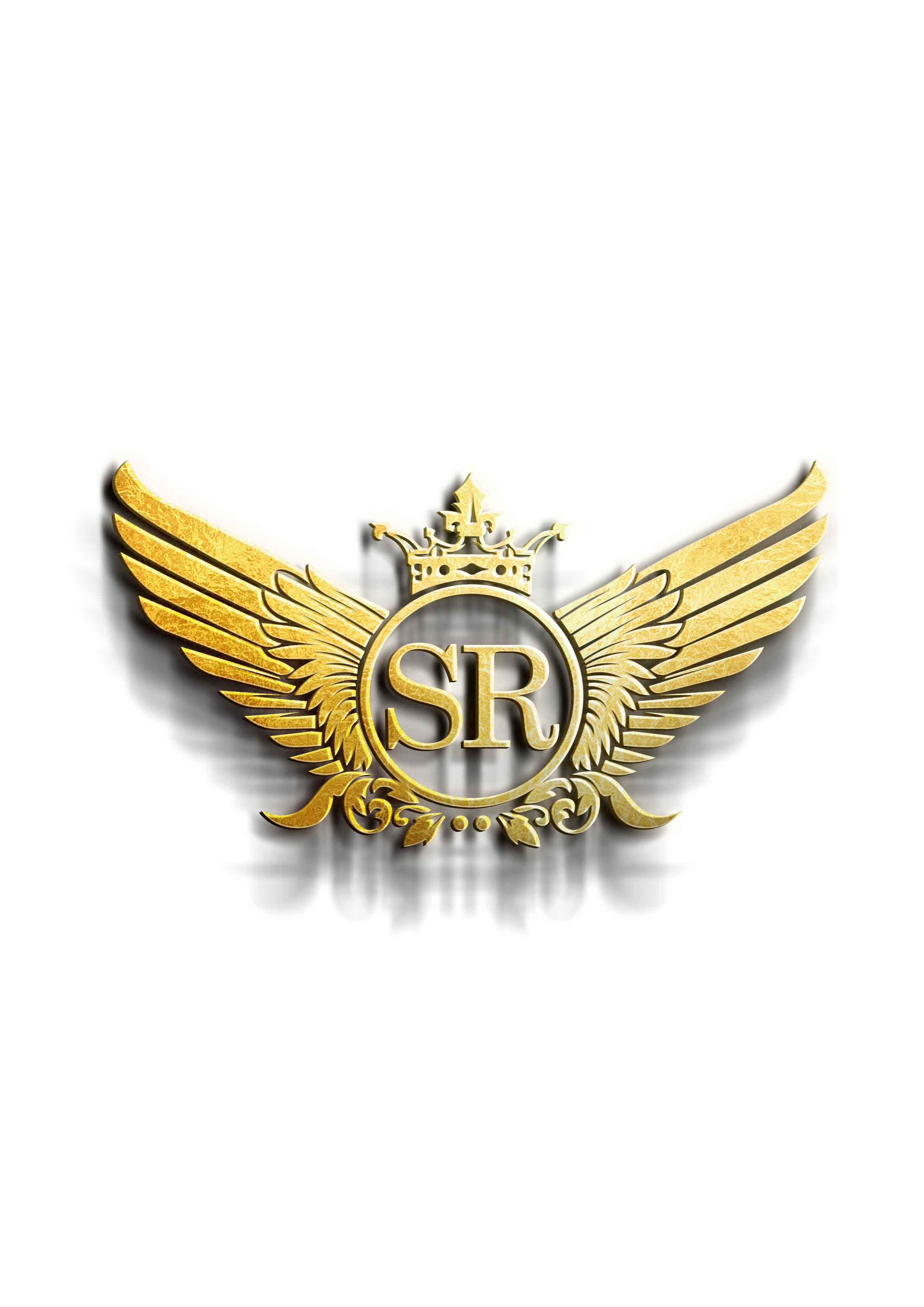 Scissors N Razors SR winged crest logo — primary brand mark