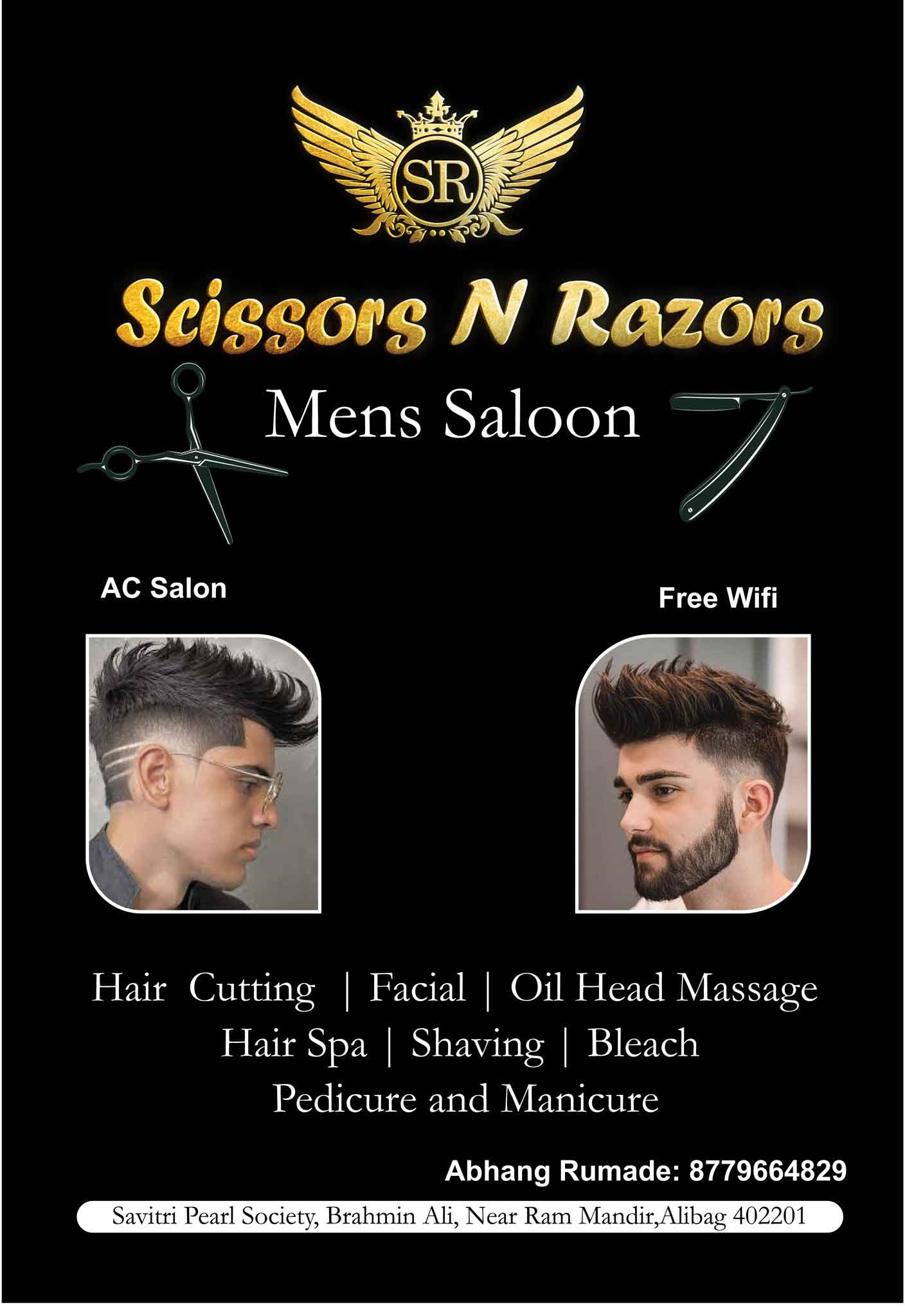 Scissors N Razors brand creative — salon promotional graphic