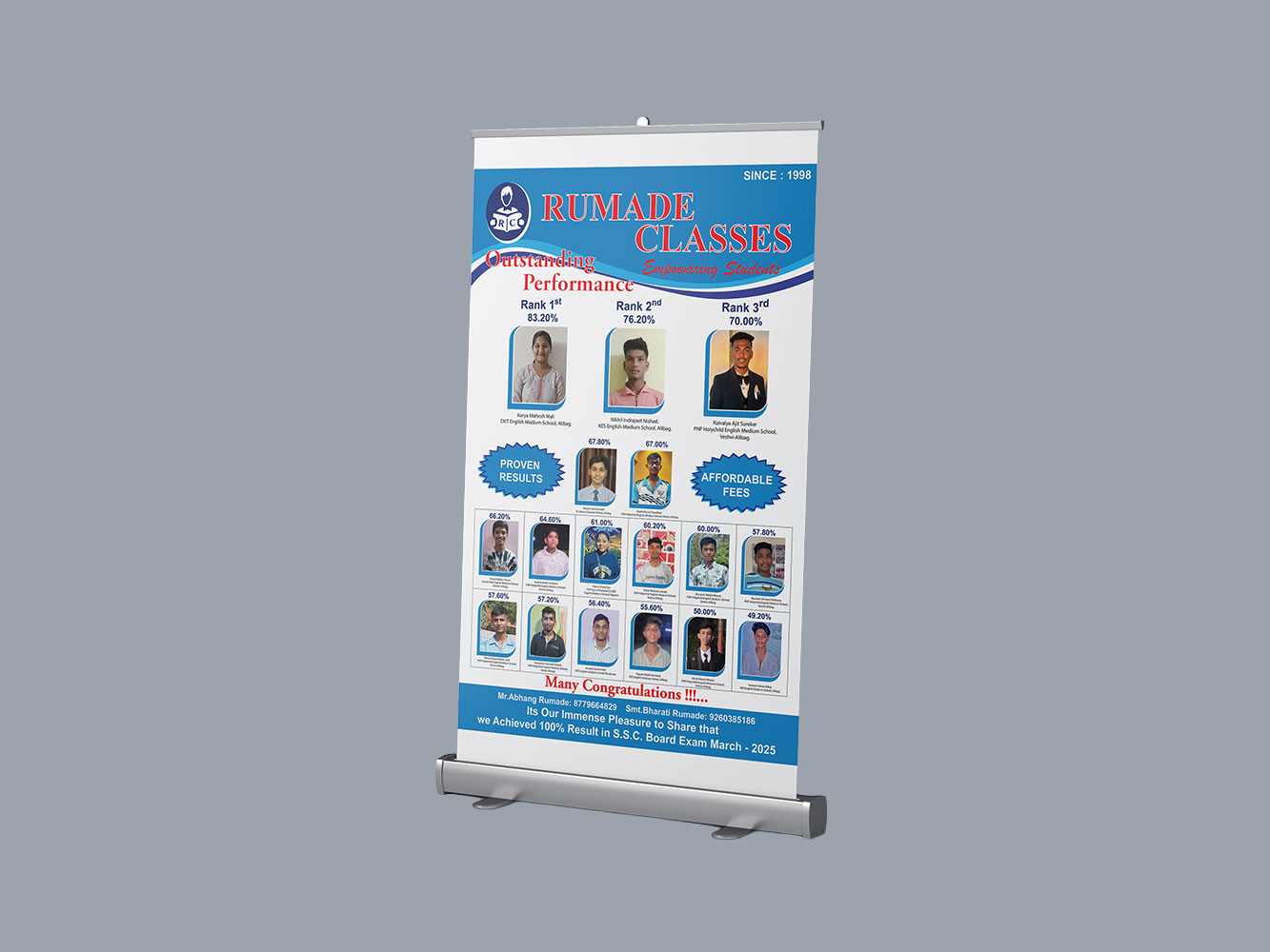 Rumade Classes Result Standee